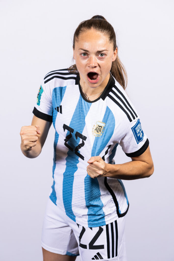 Estefania Banini of Argentina poses during the official FIFA